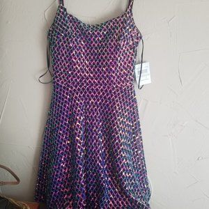 HOCO Dress Alert!! Stunning Pattern Sequin A-Line Dress - Sz Juniors 0 - NWT